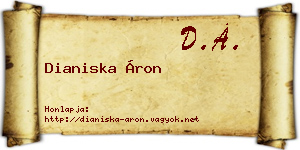 Dianiska Áron névjegykártya